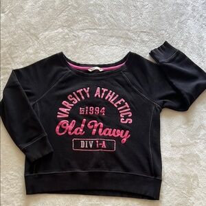 GIFTED🖤🩷🖤Old Navy Black and Pink Varsity Sweatshirt